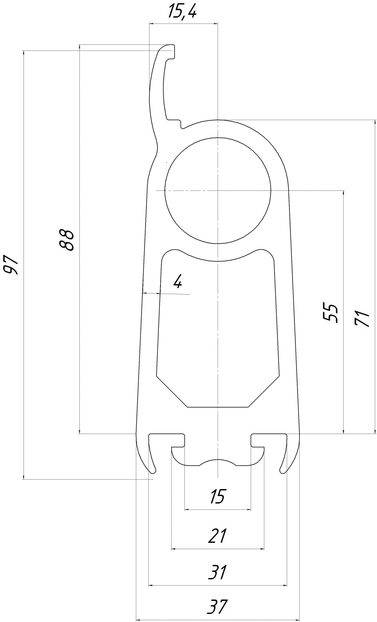 Уплотнитель для вагоностроения УА-0663 IV б